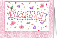 New Baby Girl Pink Birth Announcement card