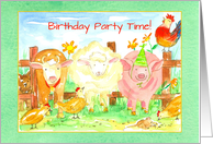 Farm Animals Birthday Party Invitation card