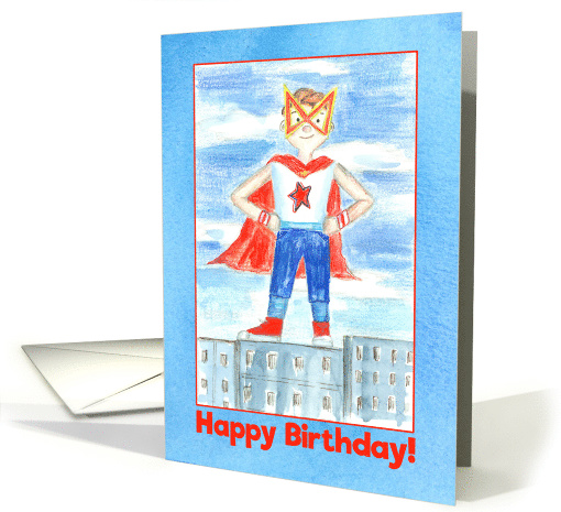 Happy Birthday Kids Superhero Watercolor card (1467956)