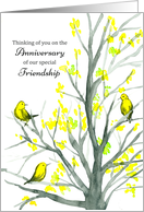Friendship Anniversary Yellow Birds in Tree card
