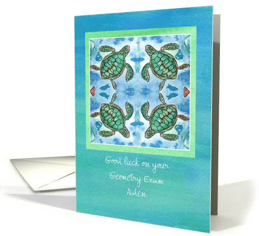 Good Luck On Your Exams Watercolor Turtles Custom card (1471958)