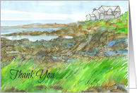 Beach House Rocky Coastline Thank You card