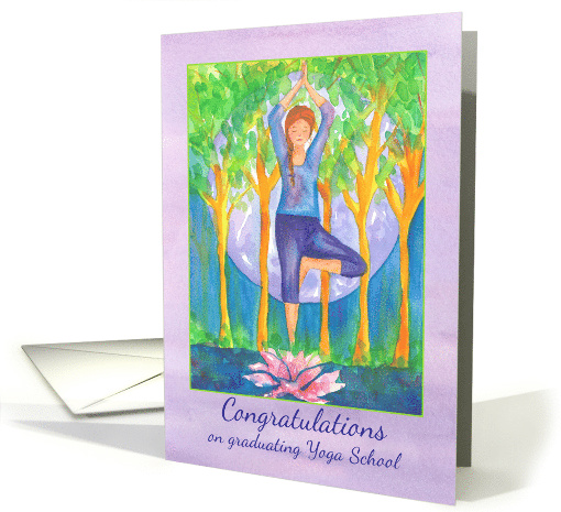 Yoga School Graduation Congratulations Tree Pose card (1475478)