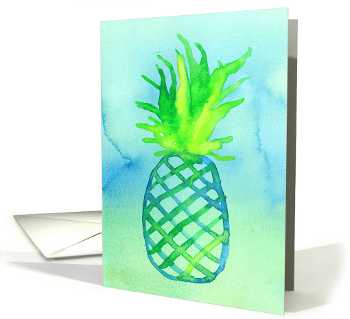 International Pineapple Day Fruit Watercolor card (1482662)