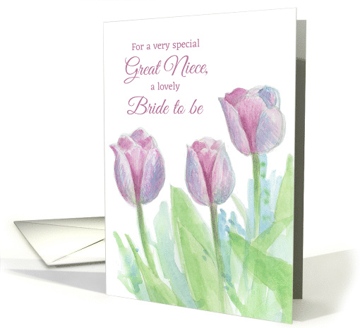 Bridal Shower Congratulations Great Niece Watercolor Tulips card