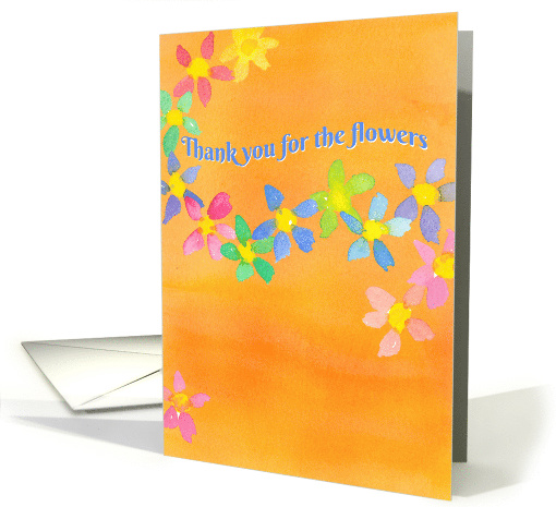 Thank You For The Flowers Watercolor card (1493258)