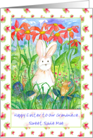 Happy Easter Grandniece White Rabbit Custom card
