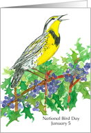National Bird Day January 5 Western Meadowlark Watercolor card