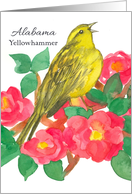 State Bird of Alabama Yellowhammer Camellia Flower card