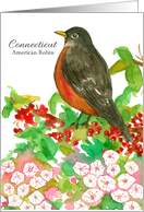 State Bird of Connecticut American Robin Mountain Laurel card