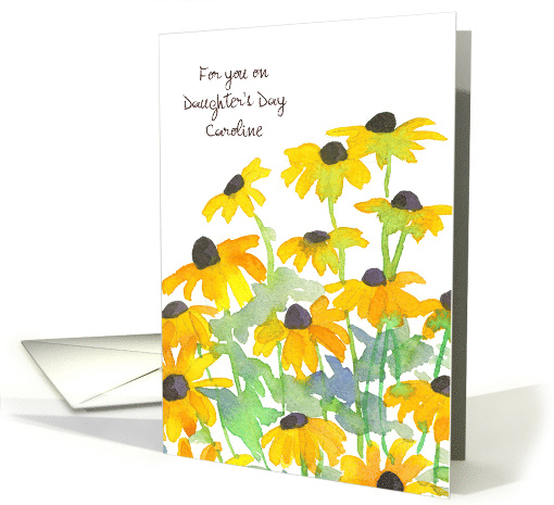 Happy Daughter's Day Yellow Flowers Custom Name card (1532096)