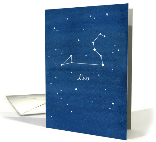 Happy Birthday Leo Constellation Stars Night Sky card (1535102)
