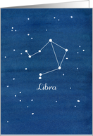 Happy Birthday Libra Constellation Stars Night Sky card