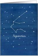 Happy Birthday Aquarius Constellation Stars Night Sky card