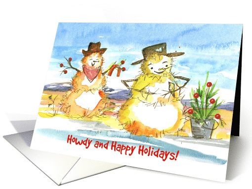 Tumbleweed Snowman Howdy Happy Holidays card (1549266)
