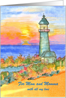 Lesbian Gay Mother’s Day Lighthouse Custom Name card