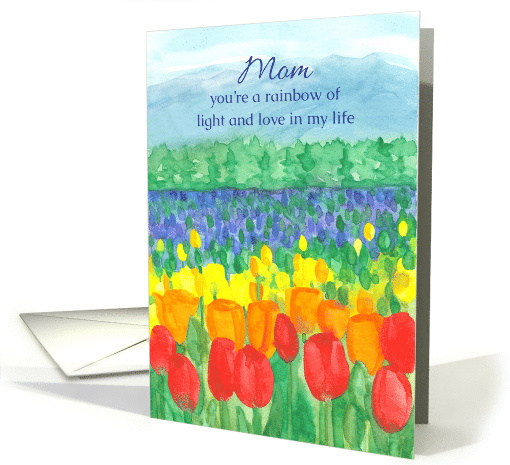 Lesbian Gay Mother's Day Rainbow Tulip Field card (1560428)