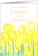 Bridal Shower Congratulations Goddaughter Yellow Tulips card