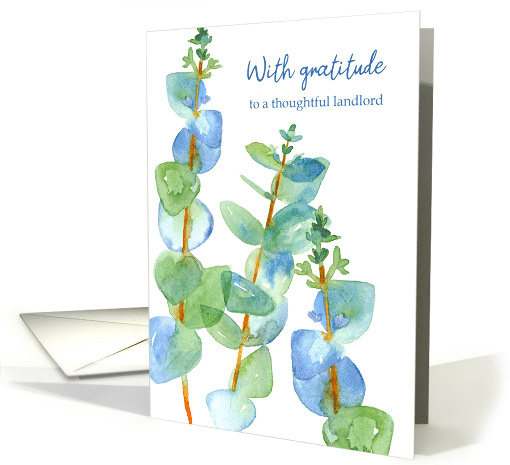 With Gratitude Thoughtful Landlord Eucalyptus card (1589206)