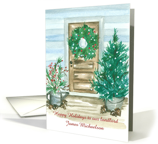 Happy Holidays Landlord Farmhouse Door Custom card (1589606)