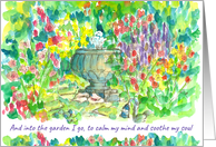Into the Garden I Go Be Happy Inspiration Positive Words card