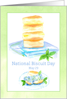 National Biscuit Day Watercolor Food Plate card