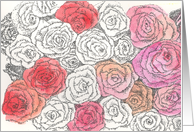 Happy Mother’s Day Grandma Roses Pen and Ink Flower Art card