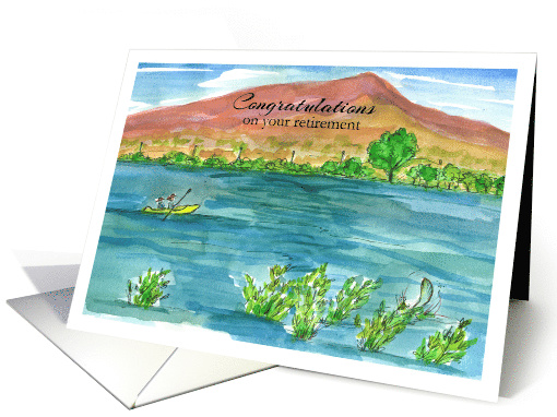 Congratulations On Your Retirement Lake Fish Kayak card (164626)