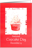 National Cupcake Day December 15 Red Dessert card