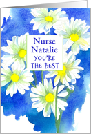 Nurse Thank You Daisy Flowers Custom Name card