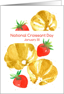 National Croissant January 30 Strawberry Pastry Paint Spatter Effect card