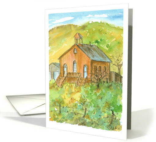 Vintage Schoolhouse Nevada Desert Blank card (168298)