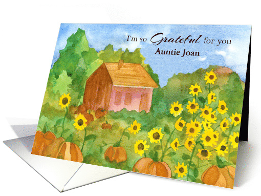 I'm So Grateful For You Auntie Happy Thanksgiving Custom card