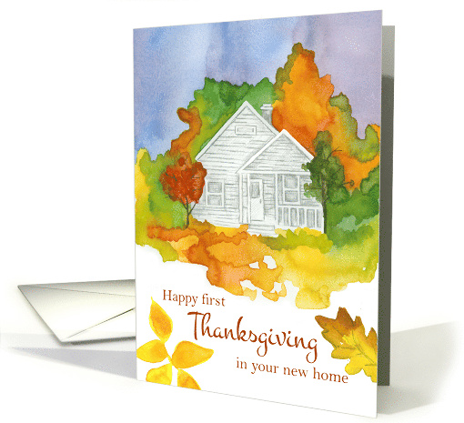 Happy First Thanksgiving In Your New Home Autumn Leaves card (1691232)