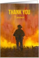 Firefighter Thank You Wildfire Forest Fire Custom Name card