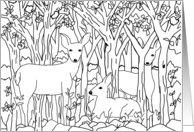 National Coloring Day September 14 Forest Deer card