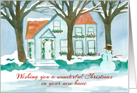 Wishing You A Wonderful Christmas In New Home Snowman card