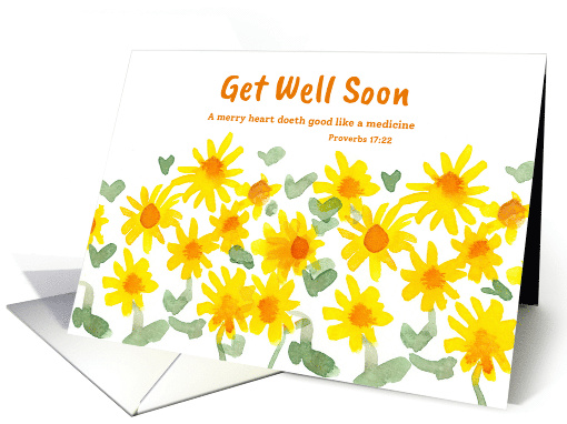 Get Well Soon Proverbs Bible Verse Religious Flowers card (1729728)