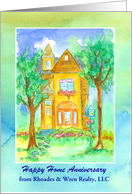 Happy Home Anniversary Victorian Cottage Custom card