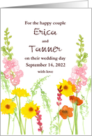 September Wedding Congratulations Custom Name card