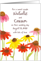 August Wedding Congratulations Flowers Custom card