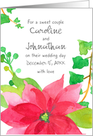 December Wedding Congratulations Poinsettia Custom card