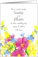 June Wedding Congratulations Wildflowers Custom card