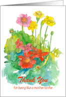 Thank You Like A Mother To Me Zinnia Garden Flowers card