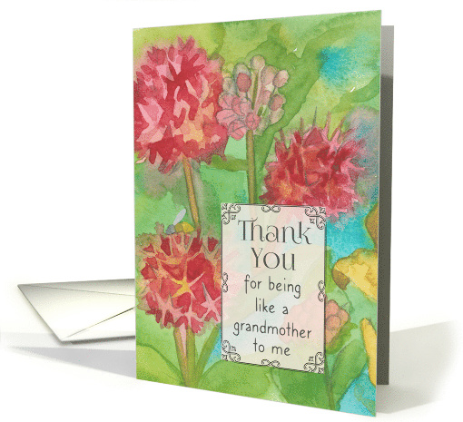 Thank You Like A Grandmother To Me Pink Flowers card (1741504)