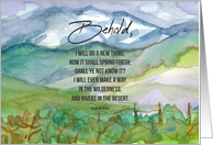 Religious New Year Bible Scripture Isaiah 43 Mountains card