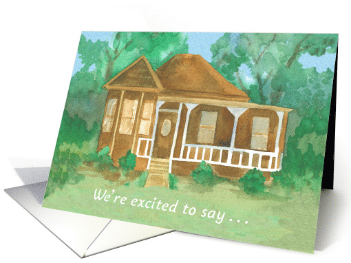 Cottage House Trees Our New Home Address card (1753208)