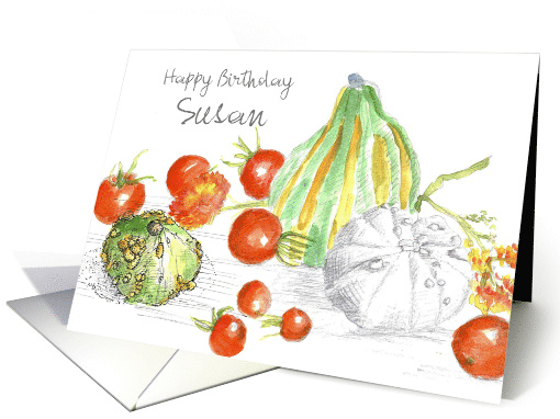 Happy Birthday Vegetables Cherry Tomato Custom card (1754064)