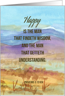 Happy Birthday Scripture Proverbs Mountains Religious card
