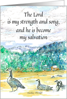 Praying For You Scripture Exodus Geese Mountains card